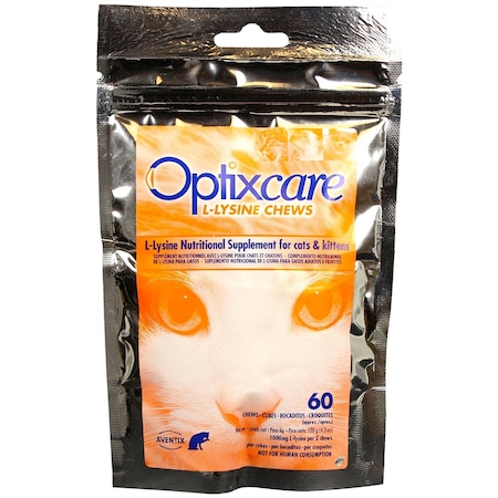 Хранителна добавка за котки Optixcare L-Lysine Chews, 60 таблетки