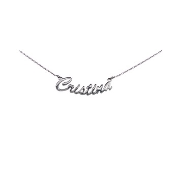 Colier din Argint 925 rodiat, personalizat cu nume - Cristina Colier din Argint 925 rodiat, personalizat cu nume - Cristina
