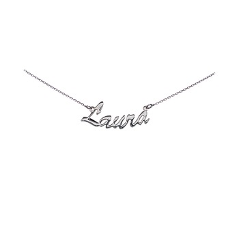 Colier din Argint 925 rodiat, personalizat cu nume - Laura Colier din Argint 925 rodiat, personalizat cu nume - Laura