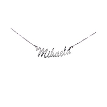 Colier din Argint 925 rodiat, personalizat cu nume - Mihaela Colier din Argint 925 rodiat, personalizat cu nume - Mihaela