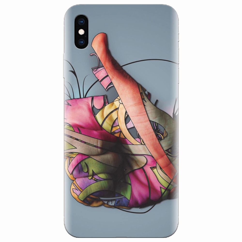 Husa silicon pentru Apple Iphone XS, Beautiful Hand Art