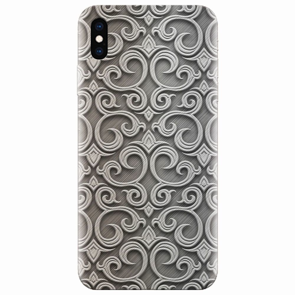Husa silicon pentru Apple Iphone XS, Baroque Silver Pattern
