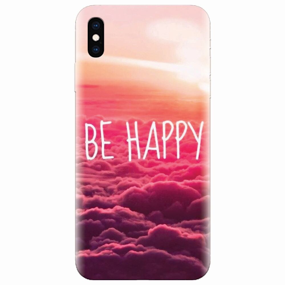 Husa silicon pentru Apple Iphone XS, Be Happy Puffy Clouds