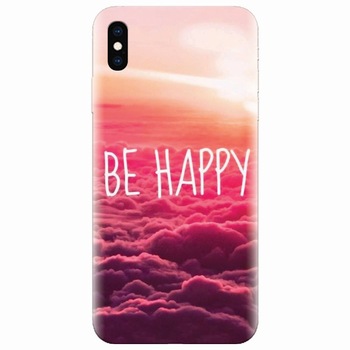 Husa silicon pentru Apple Iphone XS, Be Happy Puffy Clouds Husa silicon pentru Apple Iphone XS, Be Happy Puffy Clouds