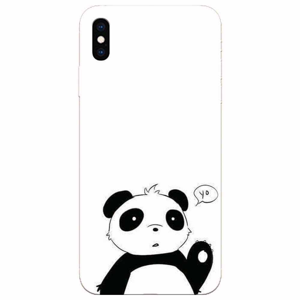 Husa silicon pentru Apple Iphone XS, Panda Cellphone