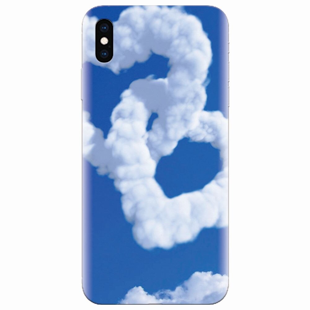 Husa silicon pentru Apple Iphone XS, Heart Shaped Clouds Blue Sky