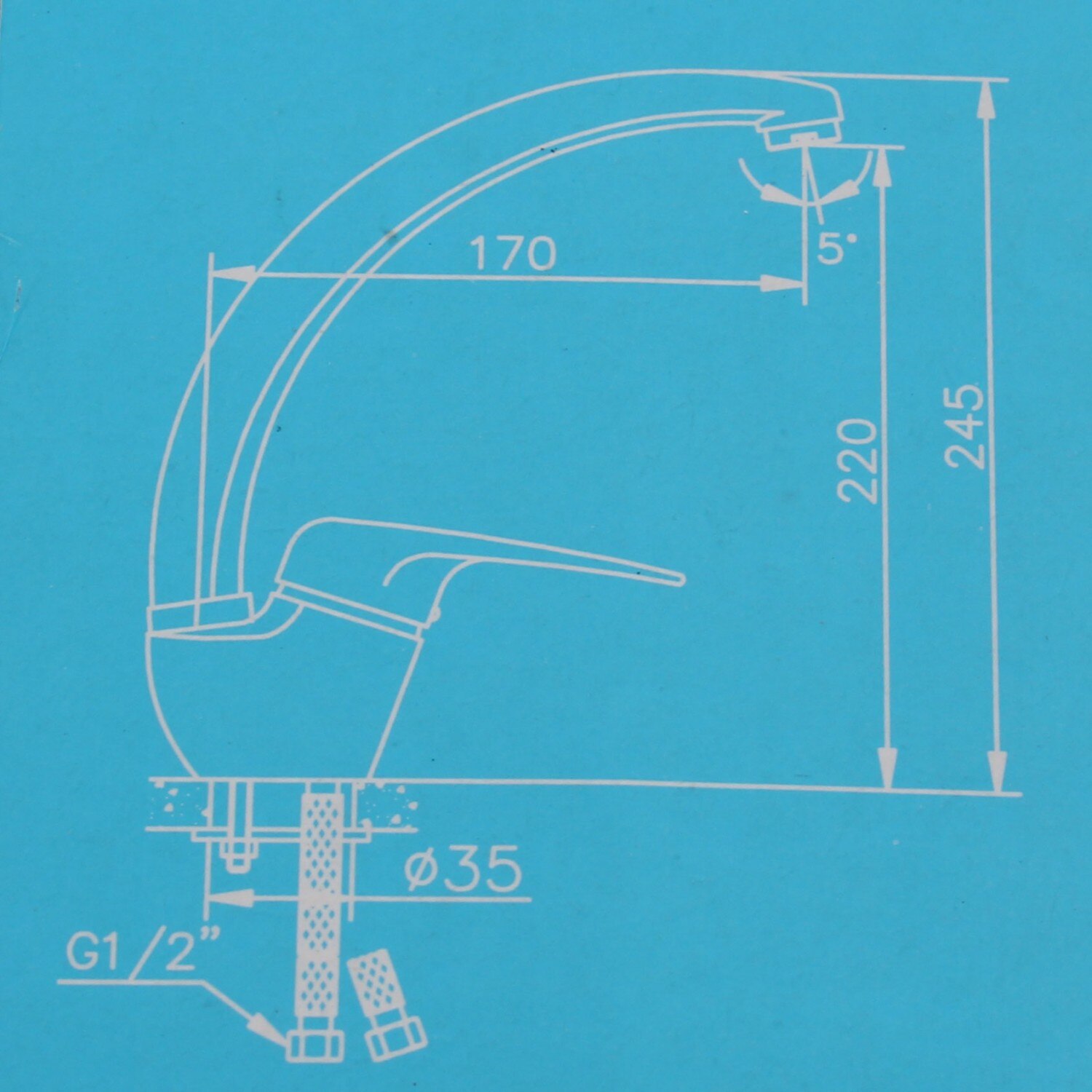 Baterie bucatarie iMKⓇ pipa mobila si inalta, inaltime 245mm - eMAG.ro