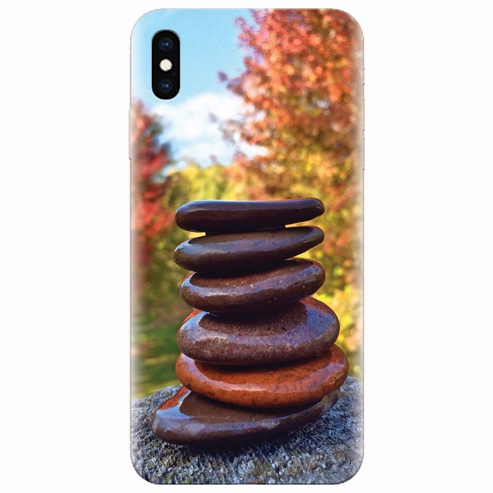 Husa silicon pentru Apple Iphone XS, Stacking Stones