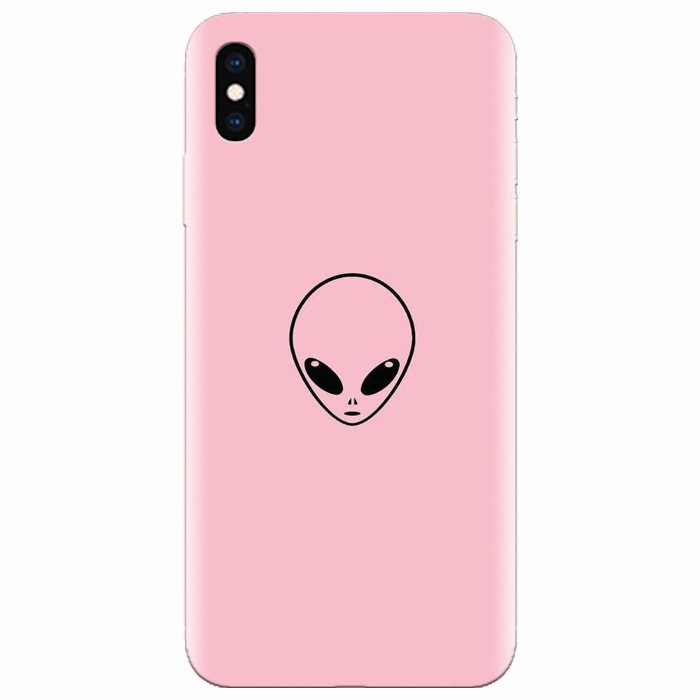 Husa silicon pentru Apple Iphone XS, Pink Alien