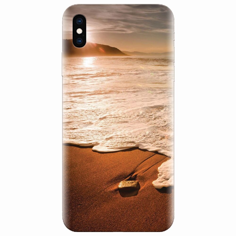 Husa silicon pentru Apple Iphone XS, Sunset Foamy Beach Wave