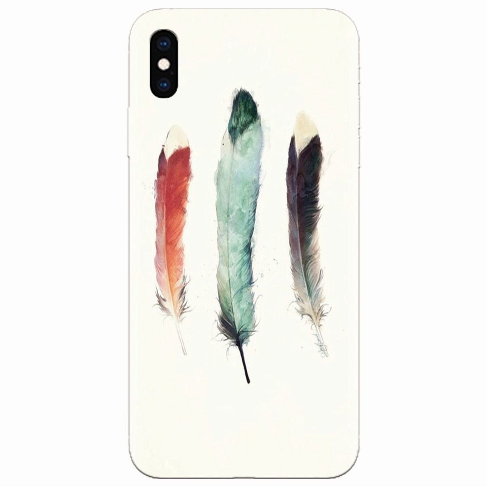 Husa silicon pentru Apple Iphone XS, Three Feathers