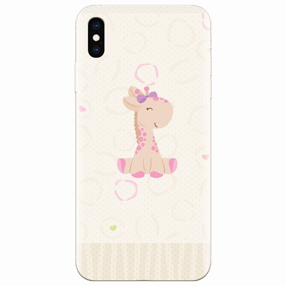 Husa silicon pentru Apple Iphone XS, Giraffe Cute