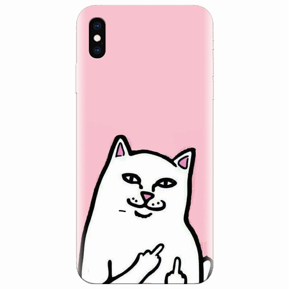 Husa silicon pentru Apple Iphone XS, White Cat