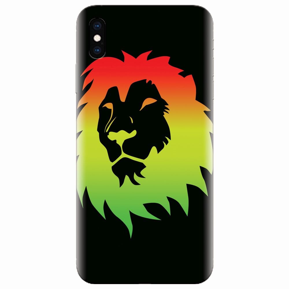 Husa silicon pentru Apple Iphone XS, Rasta Color Lion