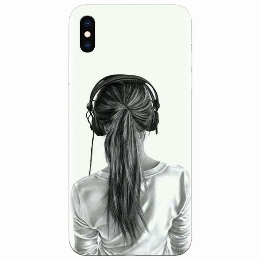 Husa silicon pentru Apple Iphone XS, Girl With Headphone