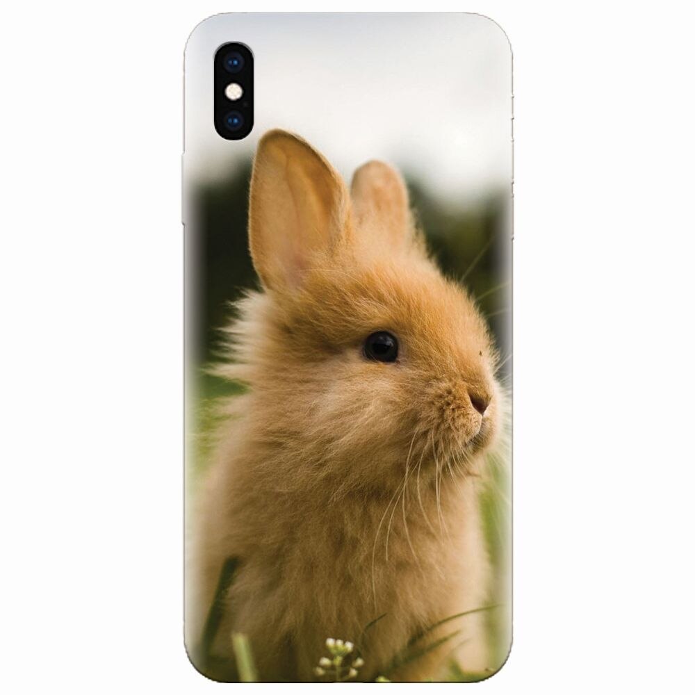 Husa silicon pentru Apple Iphone XS, Cute Rabbit In Grass