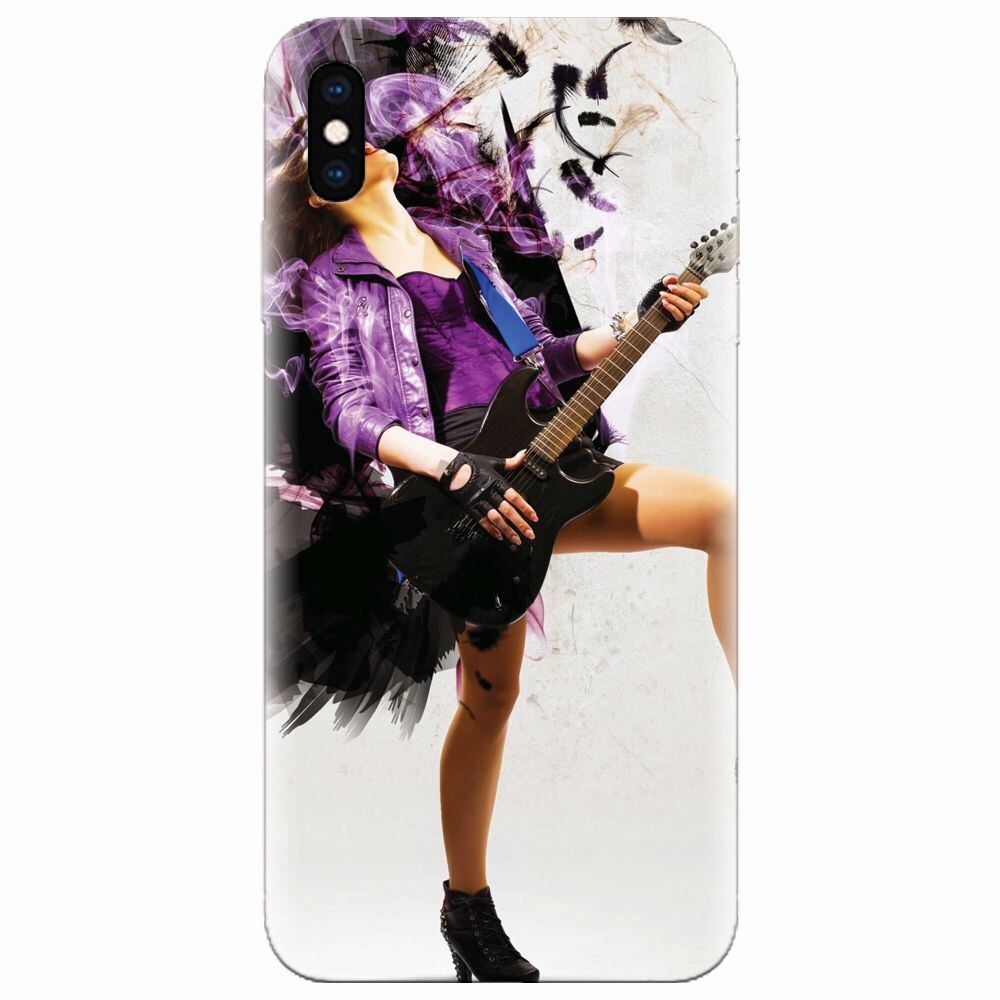 Husa silicon pentru Apple Iphone XS, Rock Music Girl
