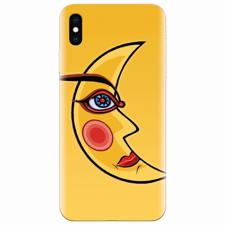 Силиконов кейс за Apple iPhone XS, Yellow Moon