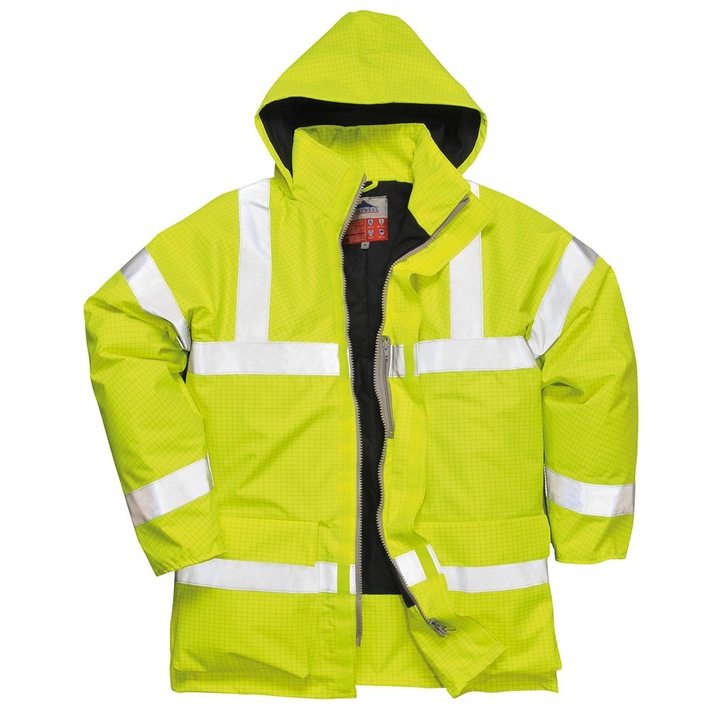 Jacheta Bizflame Rain Hi-Vis antistatica si ignifuga Galben 4XL