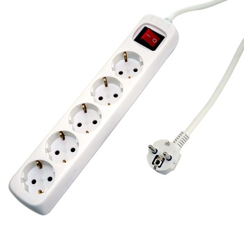 Prelungitor electric 5 prize cu intrerupator Prelungitor electric 5 prize cu intrerupator