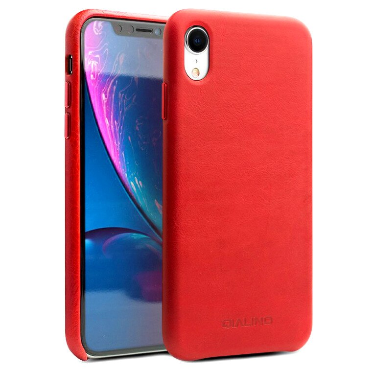 Husa iPhone XR, Qialino Classic, slim din piele de vitel, tip back cover, culoare Rosu