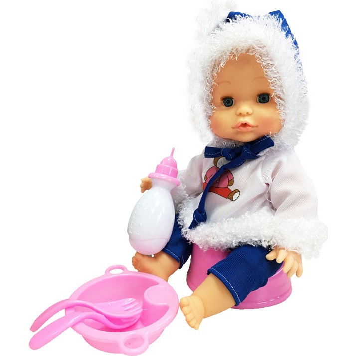 Set papusa cu sunete si accesorii SALAMANDRA KIDS®, albastra