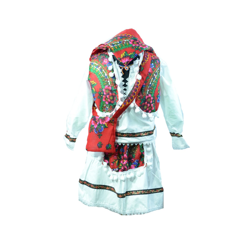 Costum traditional 2 piese fetite NN RTFB2-A, Multicolor, 128