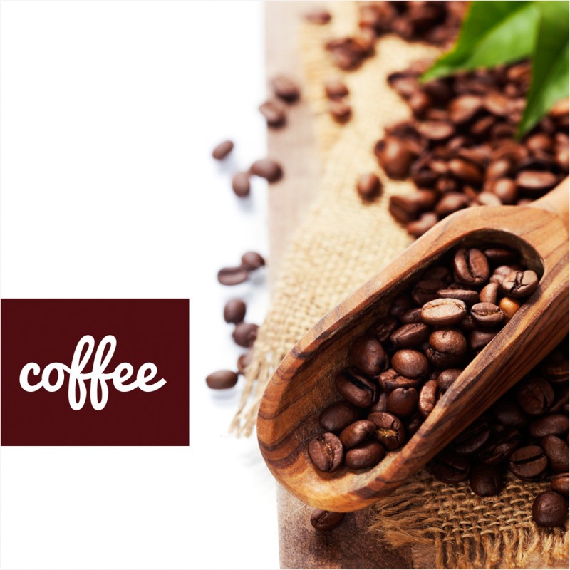 Tablou canvas, produs DekoStore, pentru bucatarie, inramat pe cadru de lemn, print HD, Cafea boabe, 40x40 cm