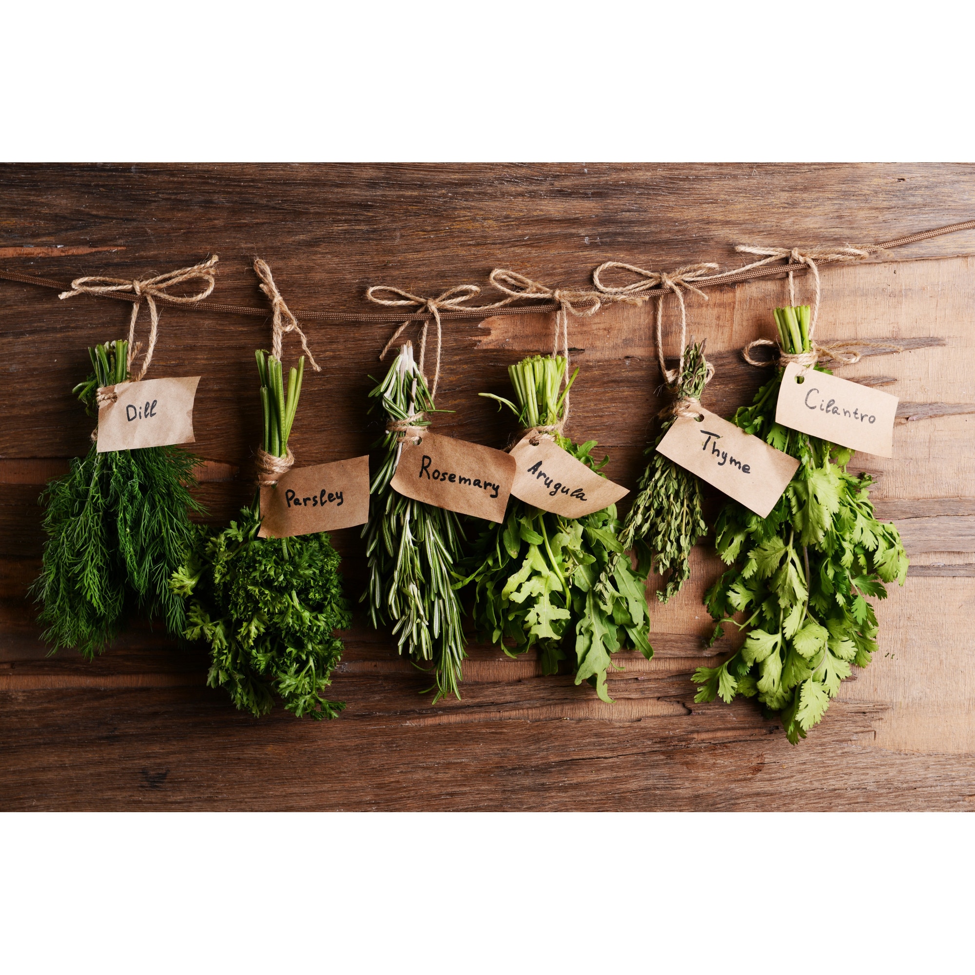 Tablou canvas, produs DekoStore, pentru bucatarie, inramat pe cadru de lemn, print HD, Ierburi aromatice puse la uscat, 40x30 cm