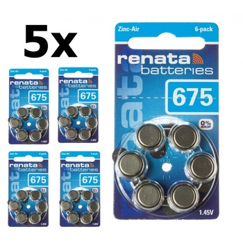 Renata 675 / ZA675 / PR44 baterii petru aparate auditive 1.45V Set 5x Blistere Renata 675 / ZA675 / PR44 baterii petru aparate auditive 1.45V Set 5x Blistere
