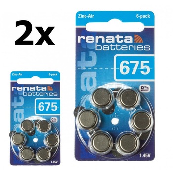 Renata 675 / ZA675 / PR44 baterii petru aparate auditive 1.45V Set 2x Blistere Renata 675 / ZA675 / PR44 baterii petru aparate auditive 1.45V Set 2x Blistere