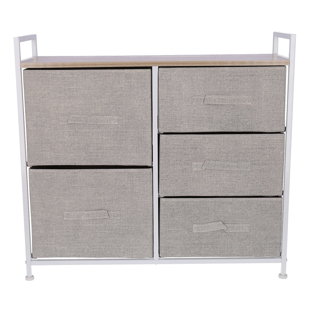 Comoda Grunberg , 83 x 29 x 77 cm, 5 sertare , bej, TB72