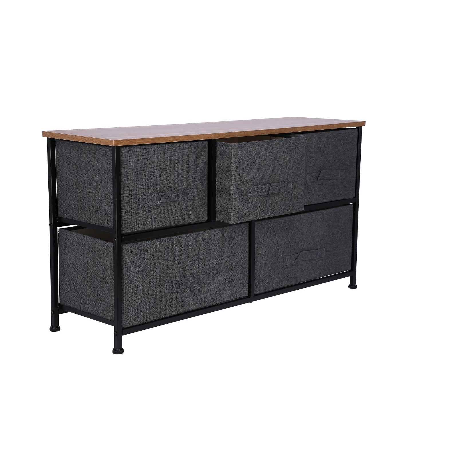 Comoda Grunberg , 100 x 29 x 55 cm, 5 sertare , gri, TB71