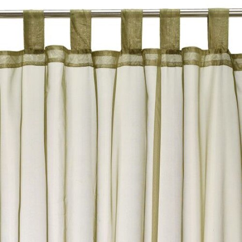 Perdea verde, Cubeca, cu bride, 140 x 245 cm