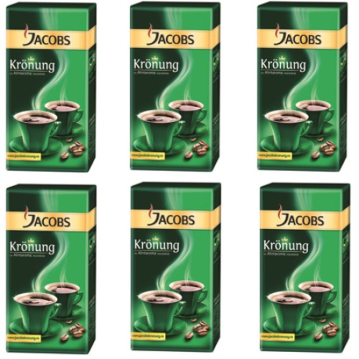 Pachet promotional: 6 pachete cafea macinata Jacobs Kronung, 250 g