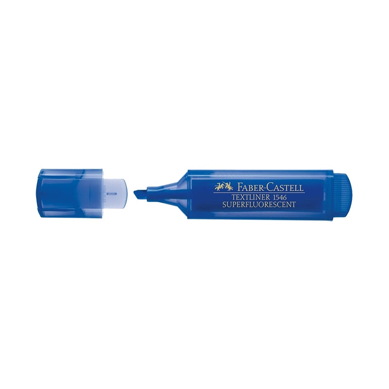 Textmarker Faber Castell albastru superfluorescent 154652