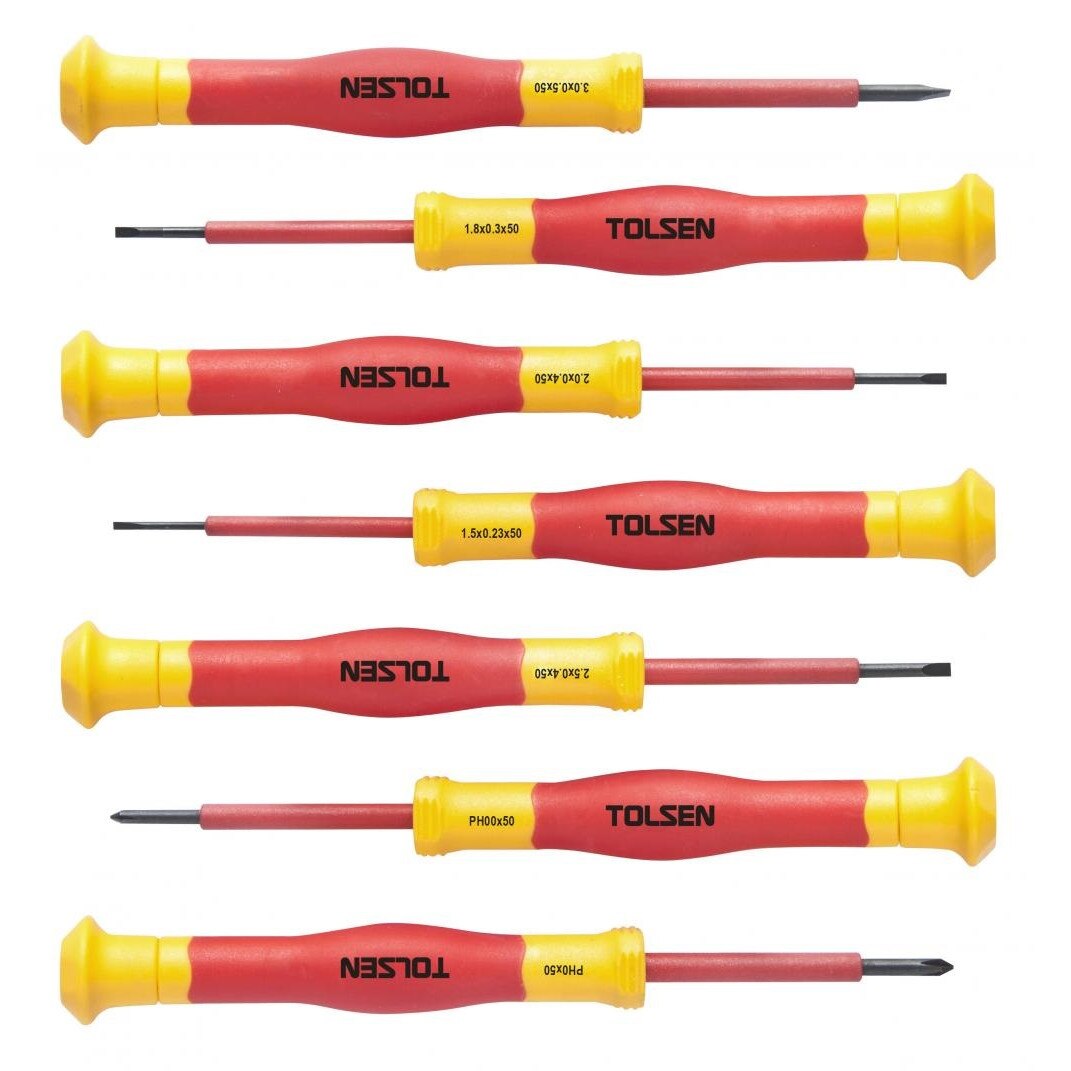 Set 7 surubelnite profesionale de precizie izolate Tolsen, V32007