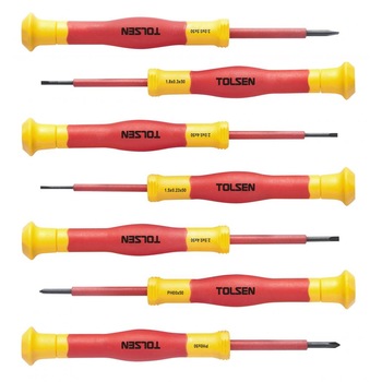 Set 7 surubelnite profesionale de precizie izolate Tolsen, V32007 Set 7 surubelnite profesionale de precizie izolate Tolsen, V32007