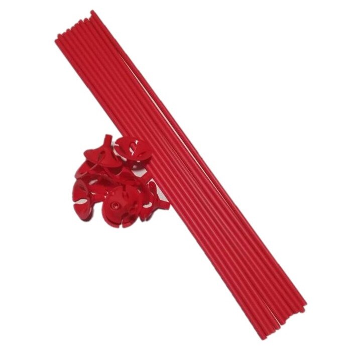 Set 25 bete suport cu rozete rosu pentru baloane
