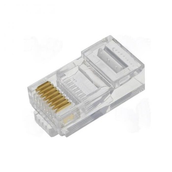 Mufa UTP RJ45 cu 8 pini 8P8C , SET 100 Buc Mufa UTP RJ45 cu 8 pini 8P8C , SET 100 Buc