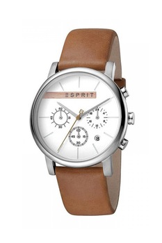 Esprit, Ceas cronograf cu o curea de piele, Maro caramel Esprit, Ceas cronograf cu o curea de piele, Maro caramel