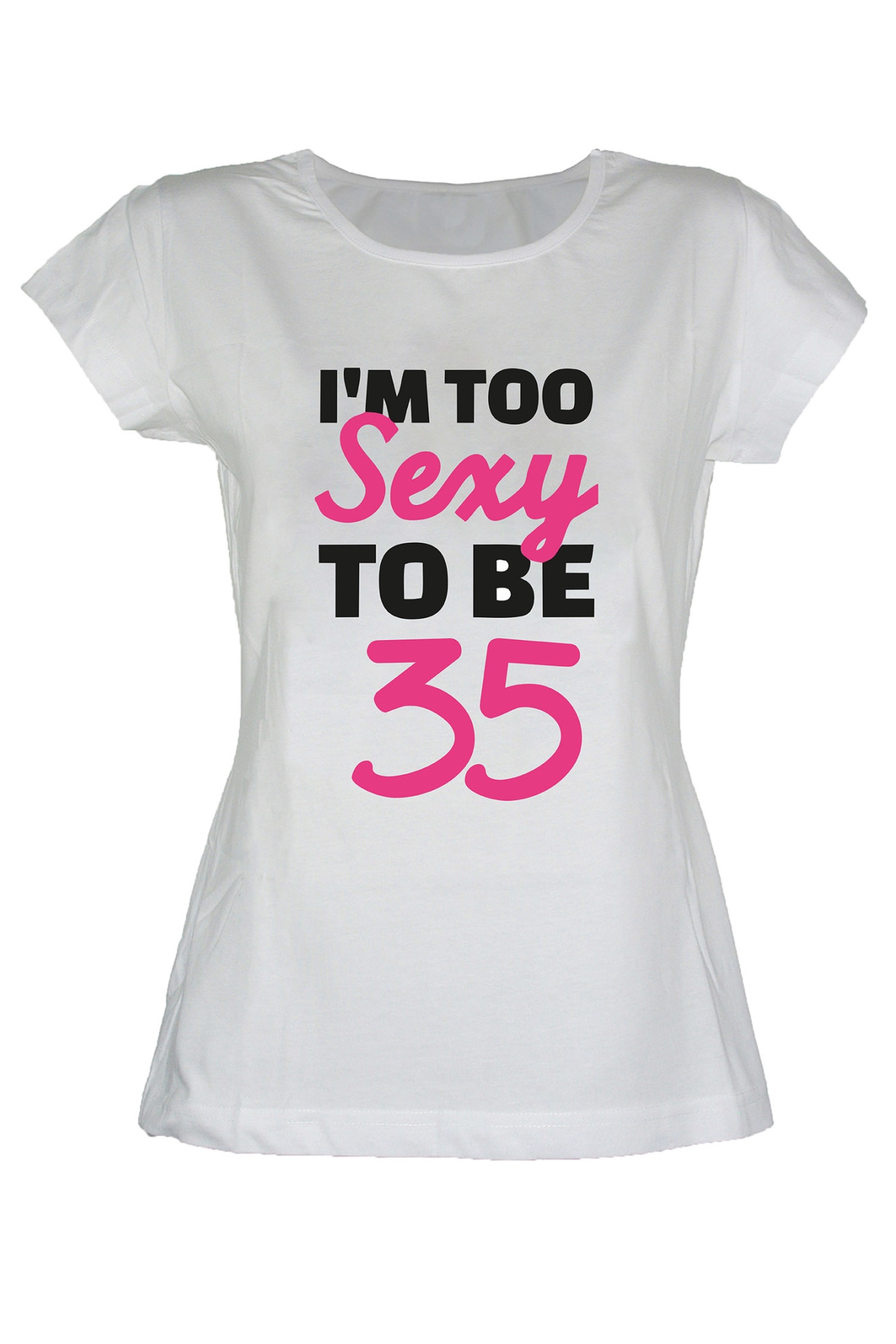 Tricou I'm too to be 35, Alb
