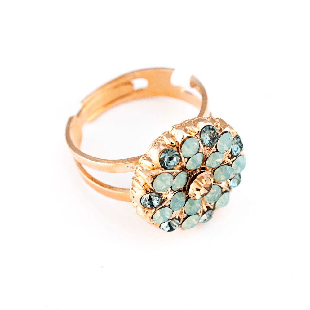 Inel placat cu Aur roz de 24K, Cristale, Guardian Angel by Roxannes - Mariana Jewellery, Turquoise 7217-812RG