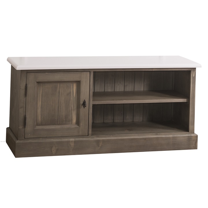 Szel-Mob TV Szekrény, 1 ajtós, 1 polcos, Festett, Világos szálcsiszolt test, Dupla színű