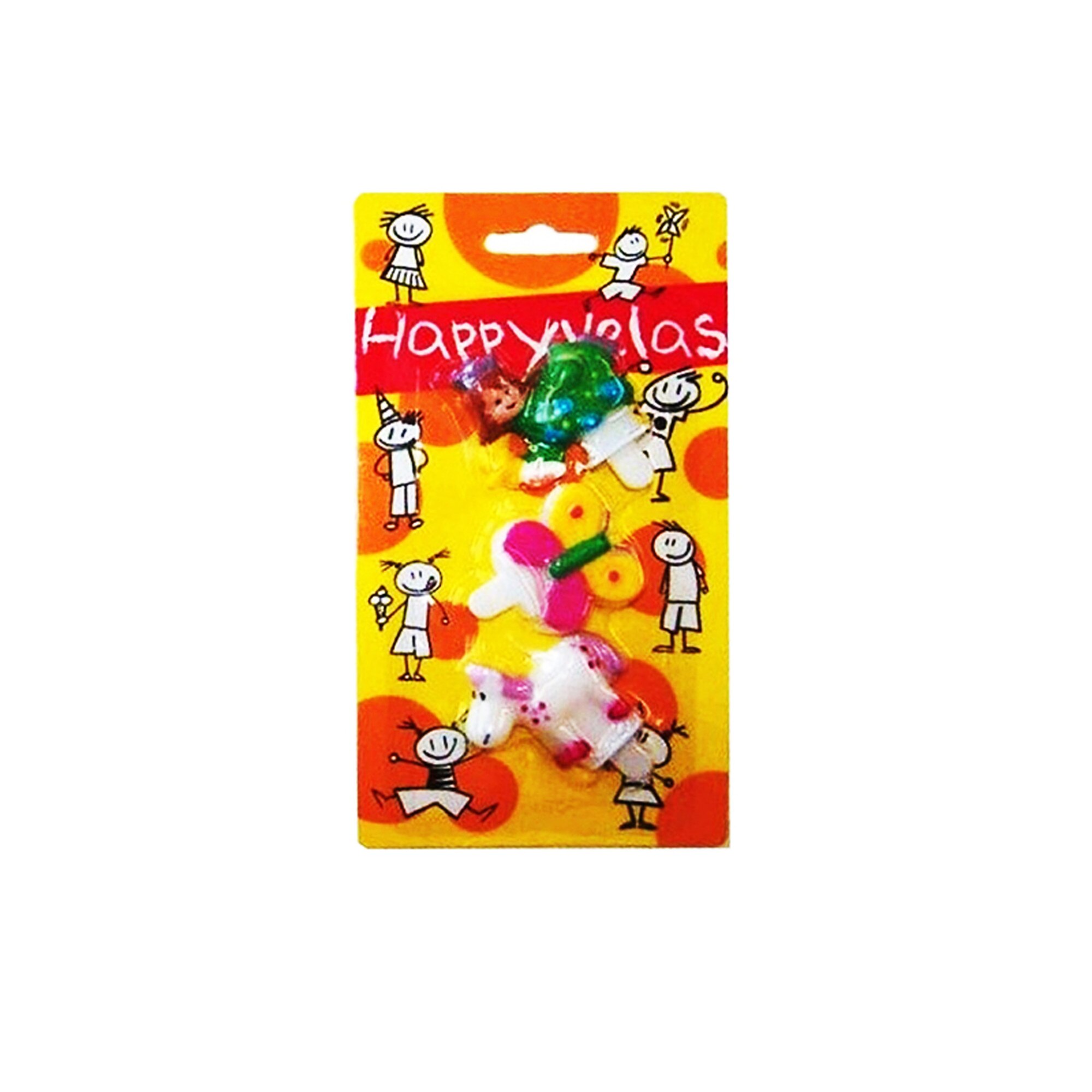 Lumanari aniversare figurine- model unicorn, zana si fluture, Radar 25506, set 3 buc