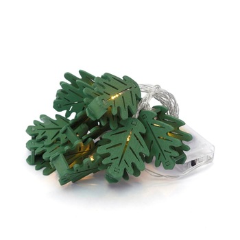 Lant cu luminite LED Platinet,forme decorative lemn ,frunze, culoare verde Lant cu luminite LED Platinet,forme decorative lemn ,frunze, culoare verde