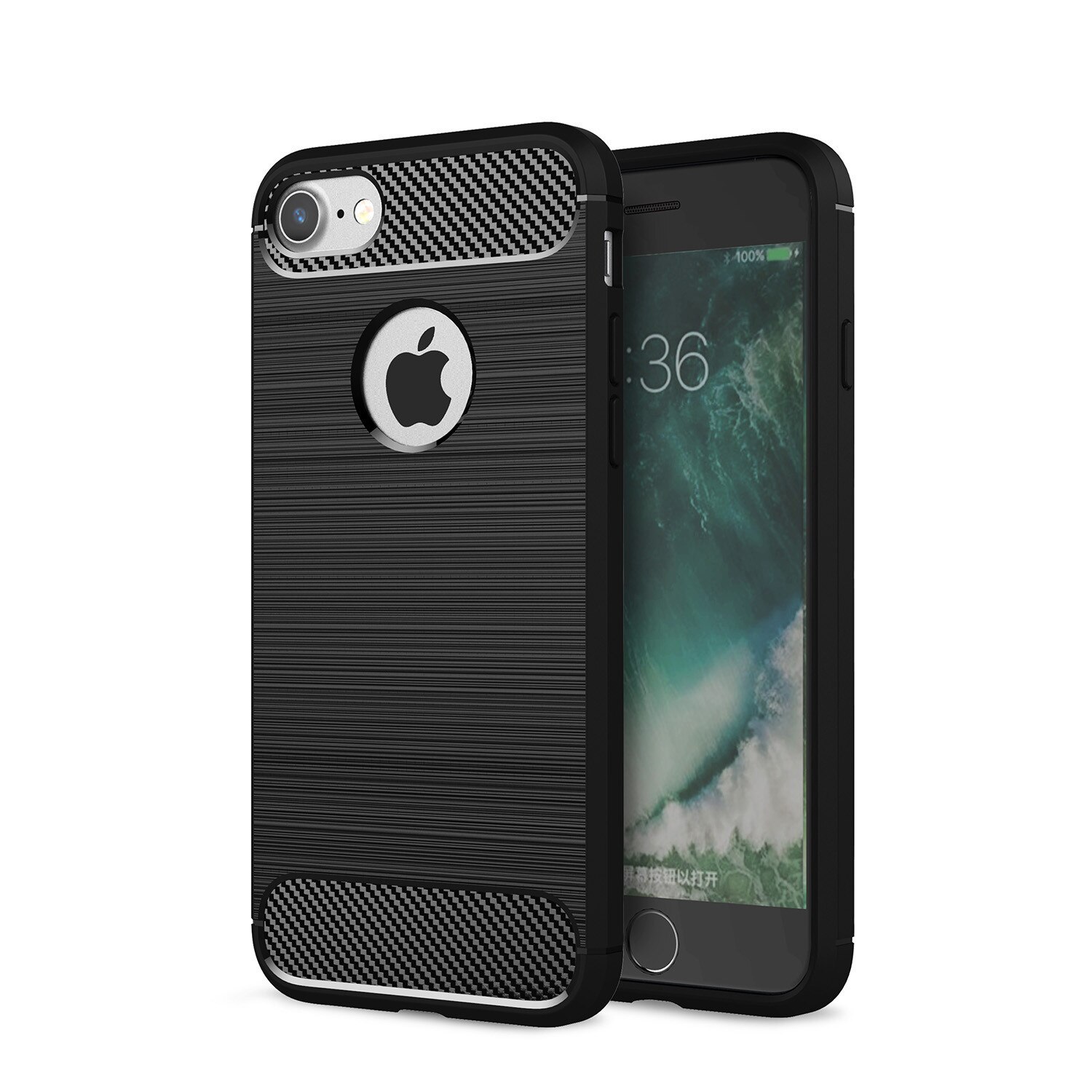 Husa de protectie pentru iPhone 7 / iPhone 8 Carbon Fiber CH119 Neagra