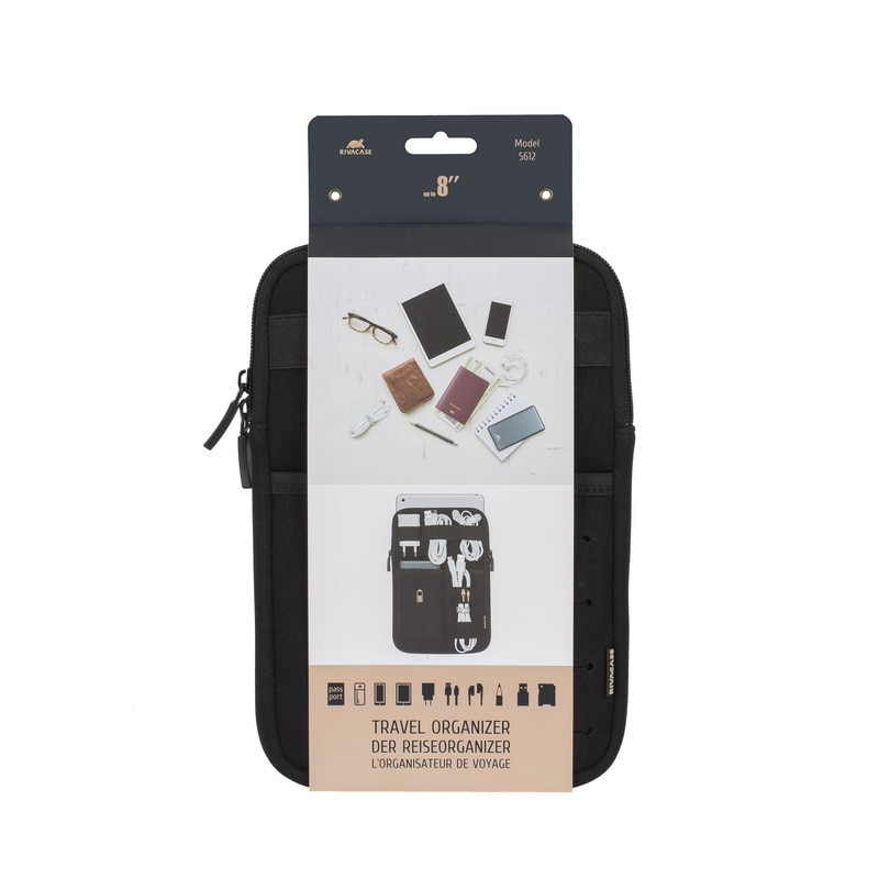 Husa tableta Rivacase 5612 Travel organizator accesorii, tableta 7-8 inch, negru