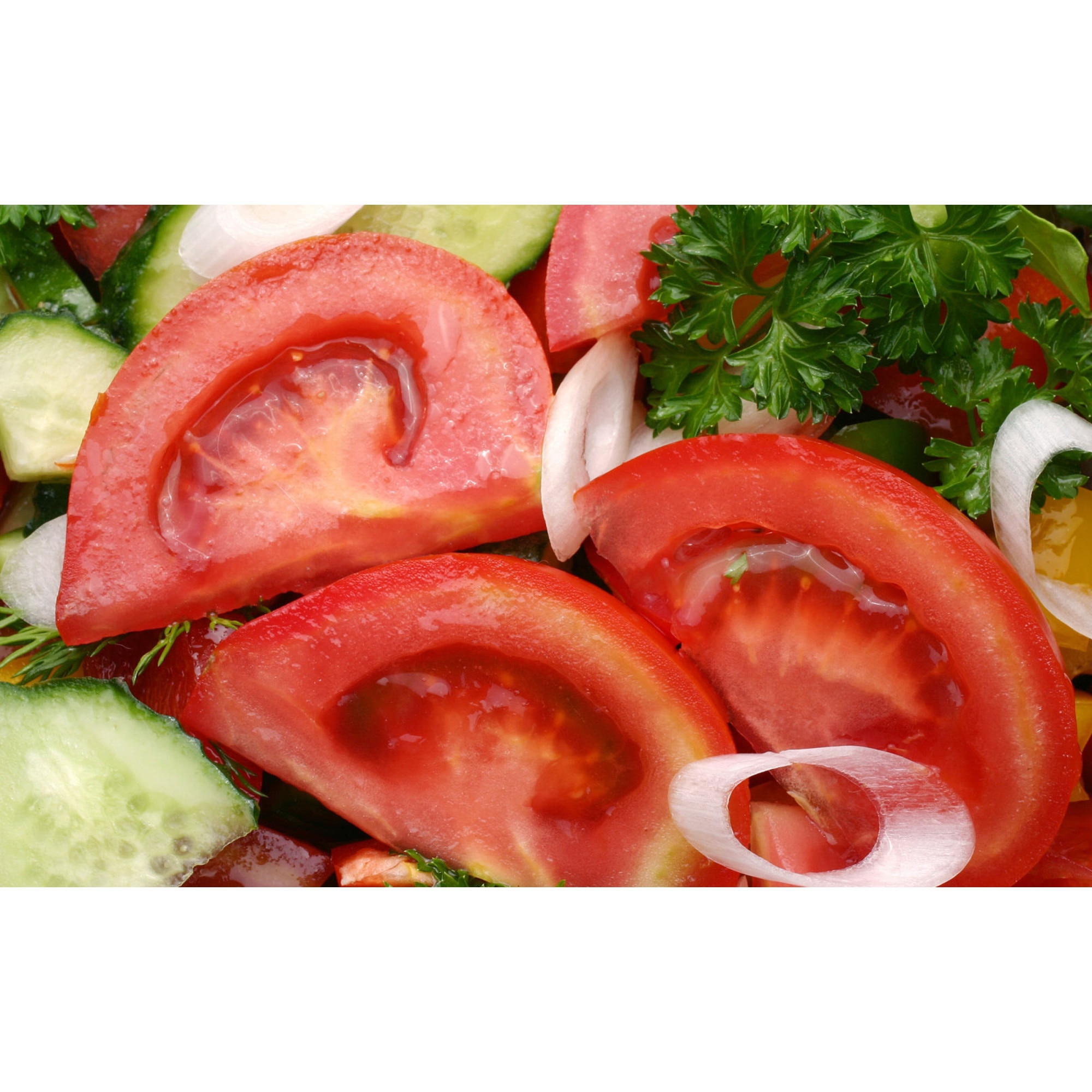 Tablou canvas, produs DekoStore, pentru bucatarie, inramat pe cadru de lemn, print HD, Salata de rosii, 30x40 cm