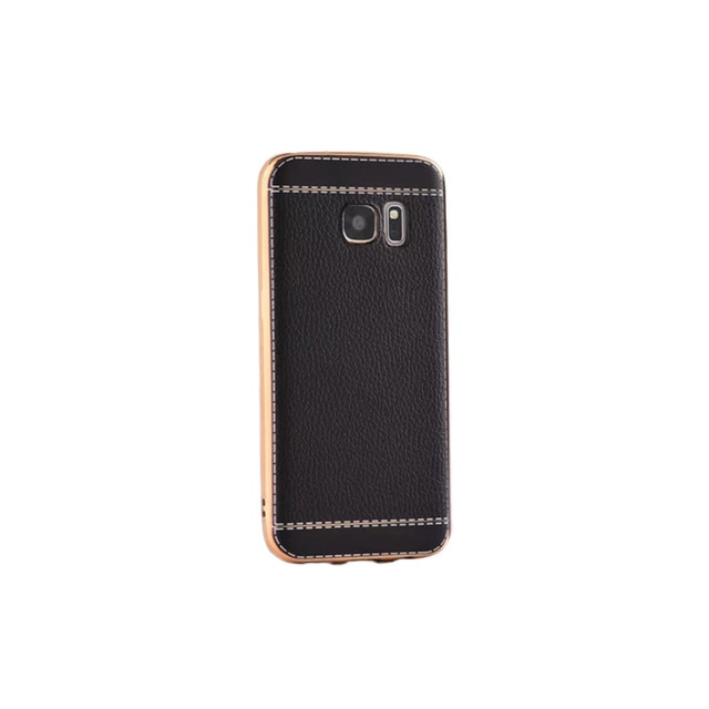 Carcasa husa Samsung S6 din poliuretan termoplastic, neagra, aspect imitatie piele, maleabila